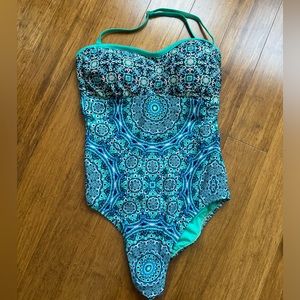 Jessica Simpson Turquoise One Piece Swimsuit
